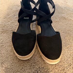 Eileen Fisher Black Espadrille Flats